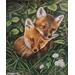 Foxes Painting, "Two Cuddling Kits"
